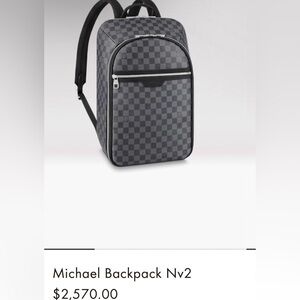 Louis Vuitton backpack.